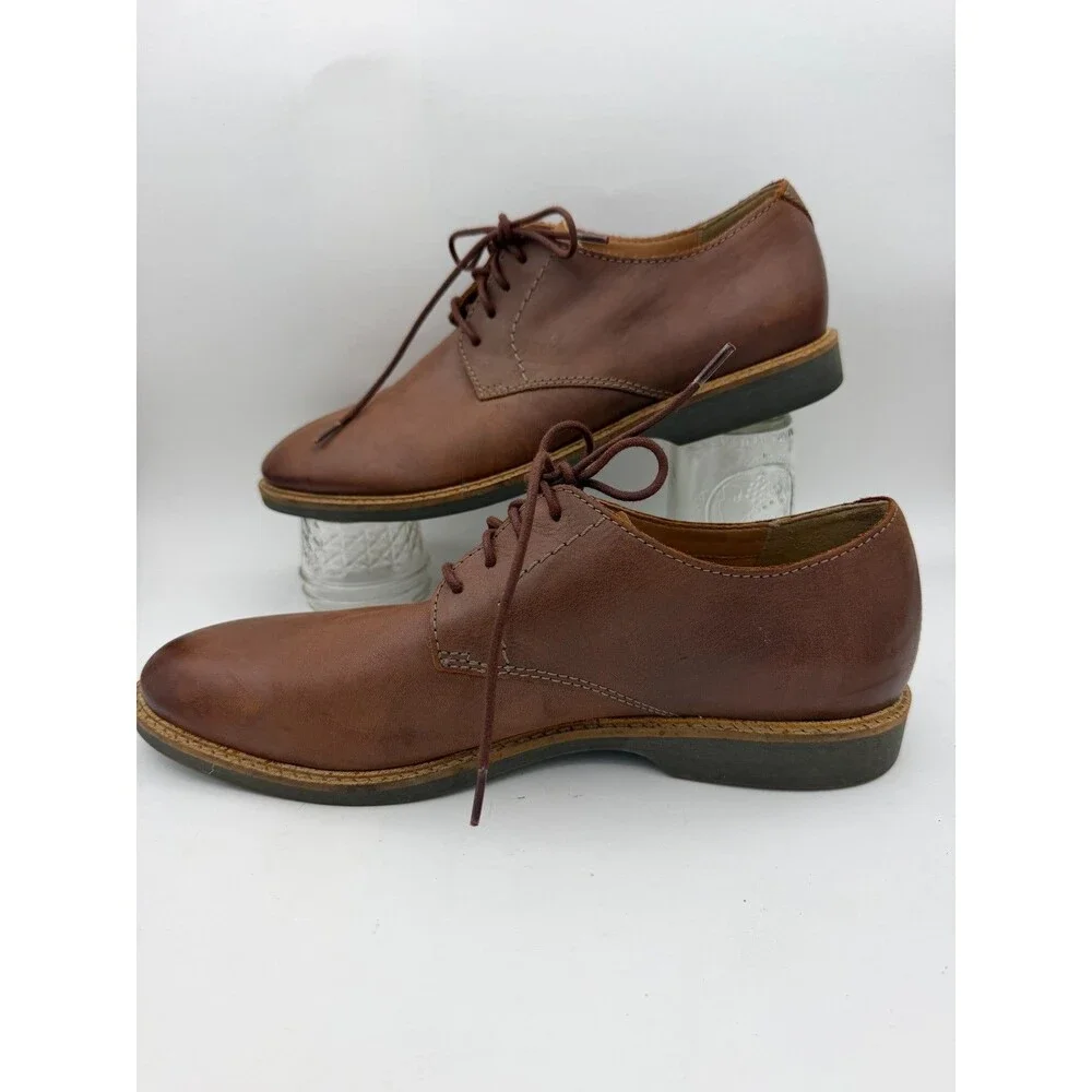 Clarks Artisan Brown Leather Derby Oxford Shoes Men's US 9.5 EU 42.5 Lace Up